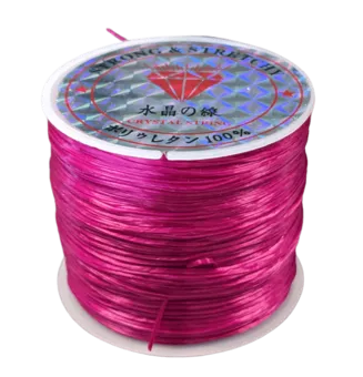 Hilo elástico plano Fucsia 50m
