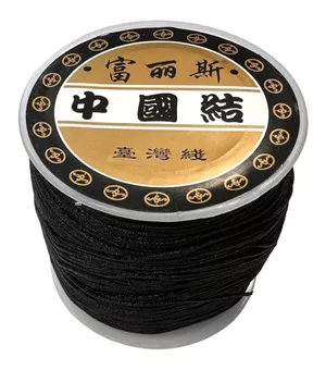Cordón Poliéster Negro Hilo 0.8mm 100 metros