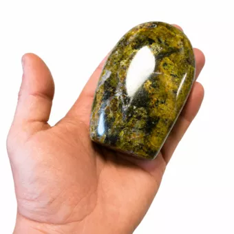 Bloque de ópalo verde pulido, 0,390 kg
