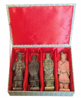 Conjunto de 4 estatuas de guerreros imperiales en terracota de 15cm