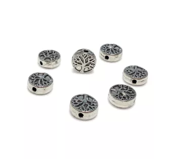 Separadores Redondos de Acero Inoxidable Árbol de la Vida 9mm x50