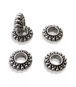 Cuentas espaciadoras Plata Rondelle 7mm x100
