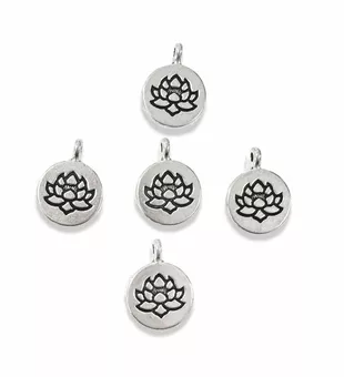 Charm’s Separadores Flor de Loto Plateada 15 mm Pack de 50