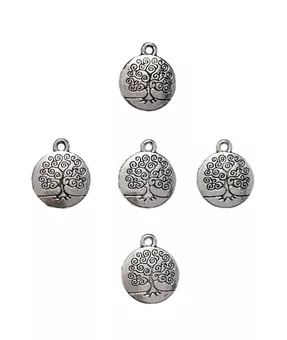 Cuentas espaciadoras plateadas del Árbol de la Vida 15 mm x 50
