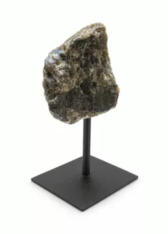 Labradorita A Bruta sobre Soporte de Metal Negro 17-20 cm 500-700 g