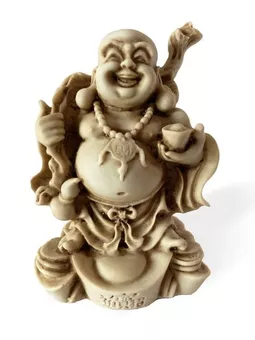 Buda de la felicidad de resina 12cm