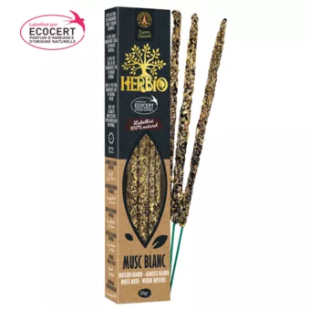Incienso Smudge Ecocert Herbio Almizcle Blanco 20g