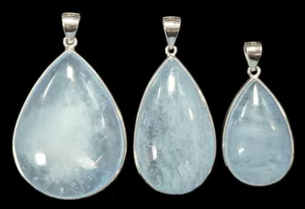 Colgante Plata 925 Aguamarina AAA 3 piezas 20,39g
