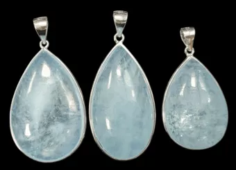 Colgante Plata 925 Aguamarina AAA 3 piezas 20,56g