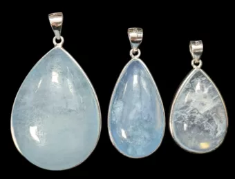 Colgante Plata 925 Aguamarina AAA 3 piezas 21,05g