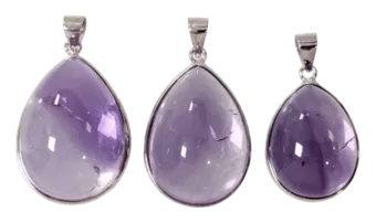 Colgante Plata 925 Amatista AAA 3 piezas 16.29g