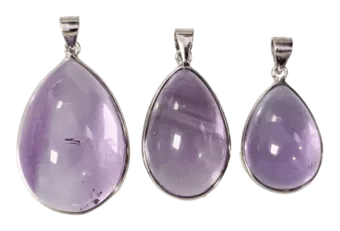 Colgante Plata 925 Amatista AAA 3 piezas 15.76g
