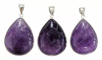 Colgante de plata de ley 925 con amatistas AAA, 3 piezas, 14,32 g
