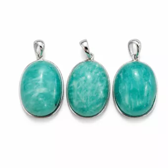 Colgante de Plata 925 Amazonita AAA 3 piezas 10,92g