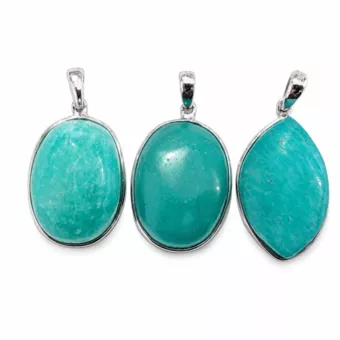 Colgante de Plata 925 Amazonita AAA 3 piezas 11,02g