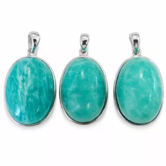 Colgante Plata 925 Amazonita AAA 3 piezas 10,51g