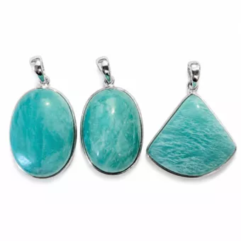 Colgante de Plata 925 Amazonita AAA 3 piezas 10,57g