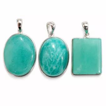 Colgante de Plata 925 Amazonita AAA 3 piezas 10,22g