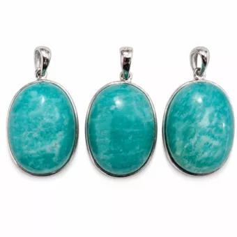 Colgante de Plata 925 Amazonita AAA 3 piezas 10,34g