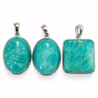 Colgante de Plata 925 Amazonita AAA 3 piezas 10,95g