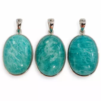 Colgante de Plata 925 Amazonita AAA 3 piezas 10,76g