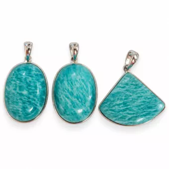 Colgante de Plata 925 Amazonita AAA 3 piezas 10,47g