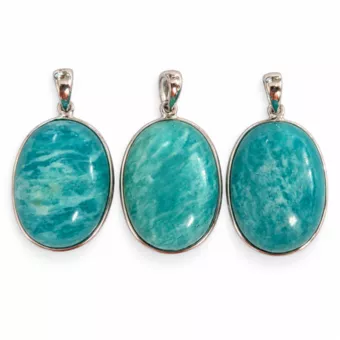 Colgante de Plata 925 Amazonita AAA 3 piezas 10,37g