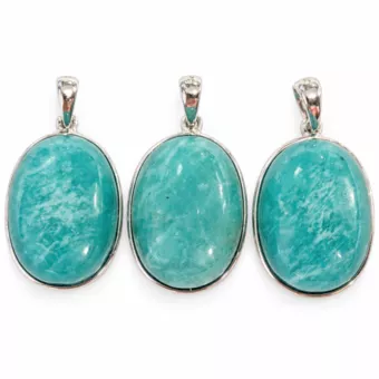 Colgante de Plata 925 Amazonita AAA 3 piezas 10,41g