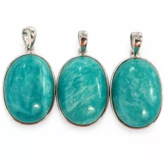 Colgante de Plata 925 Amazonita AAA 3 piezas 10,12g