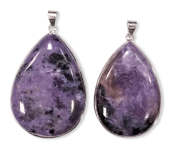 Colgante Charoita AA Plata 925 2 piezas 23.83g