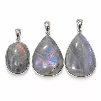 Colgante Plata 925 Labradorita AAA 3 piezas 16,48g