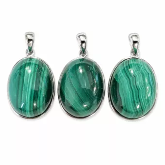 Colgante de Plata 925 Malaquita AAA 3 piezas 11,67g