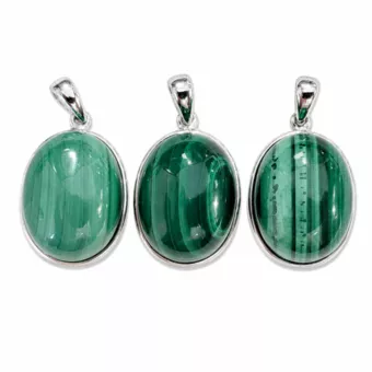 Colgante Plata 925 Malaquita AAA 3 piezas 11,89g