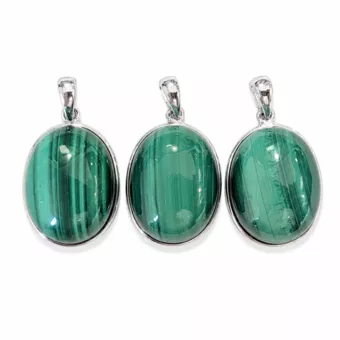 Colgante de Plata 925 Malaquita AAA 3 piezas 11,84g