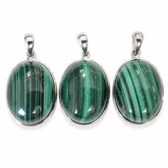 Colgante de Plata 925 Malaquita AAA 3 piezas 11,8g