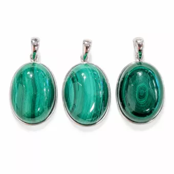 Colgante de Plata 925 Malaquita AAA 3 piezas 11,7g