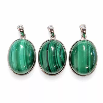 Colgante Plata 925 Malaquita AAA 3 piezas 11,89g