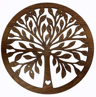 Letrero magnético de madera con Árbol de la Vida y Corazón, 18 cm, para HMD999