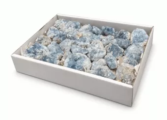 Expositor de Celestina A Piedras en Bruto 3-7 cm 2,5-3 kg
