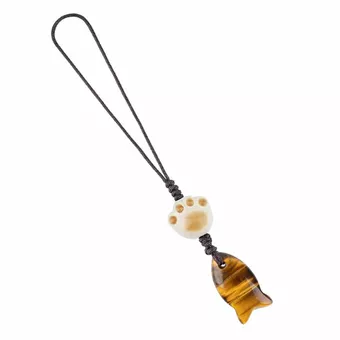 Colgantes para bolsos con forma de pez ojo de tigre A x3