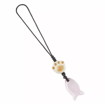 Colgantes de pez de cuarzo rosa para bolsos A x3
