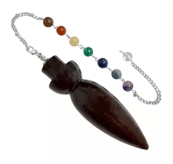 Péndulo egipcio de radiestesia 7 Chakras en palisandro 7,5 cm