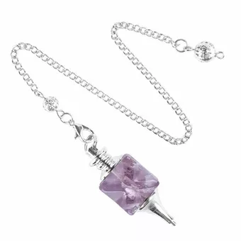 Péndulo de adivinación de amatista Merkaba