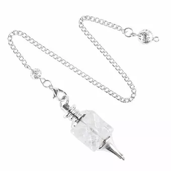 Péndulo de adivinación Merkaba de cristal de roca