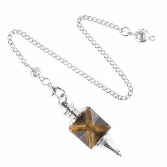 Péndulo de adivinación Merkaba Ojo de Tigre