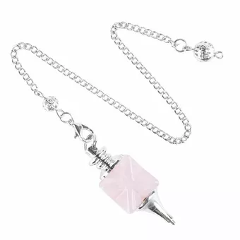 Péndulo de adivinación Merkaba, cuarzo rosa