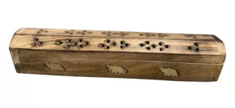 Caja Porta Incienso en Madera de Pimentón Elefante 30cm x2