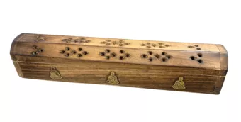 Caja Porta Incienso en Madera de Pimentón Buda 30cm x2