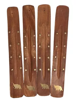 Porta incienso elefante de esquí de madera X10