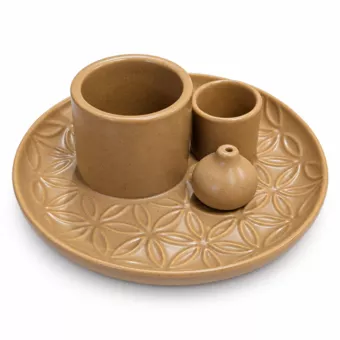 Portaincienso Multifunción Flor de Vida Arena Caliente 13 cm